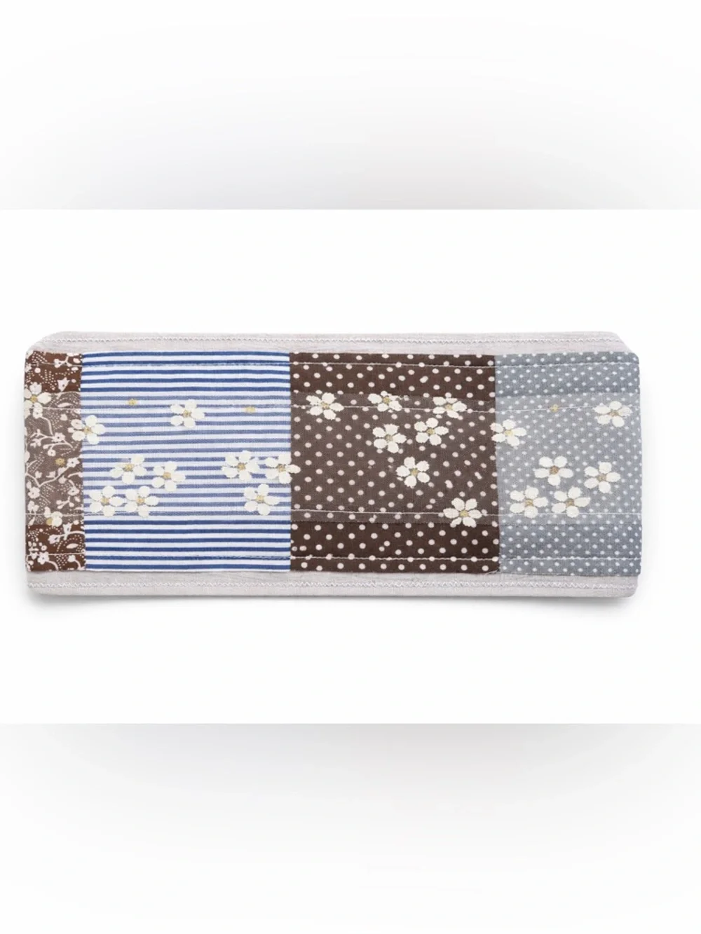 Boho Patchwork Wide Headbands Duo, Fits All Rhinestone Cotton Linen Hairbands